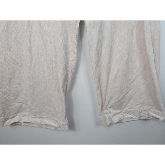 Maeve Anthropologie The Colette Cropped Wide Leg Corduroy Pant in Ivory - Picture 3 of 8